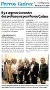 Il y a urgence � recruter des professeurs pour Perros-Cadans